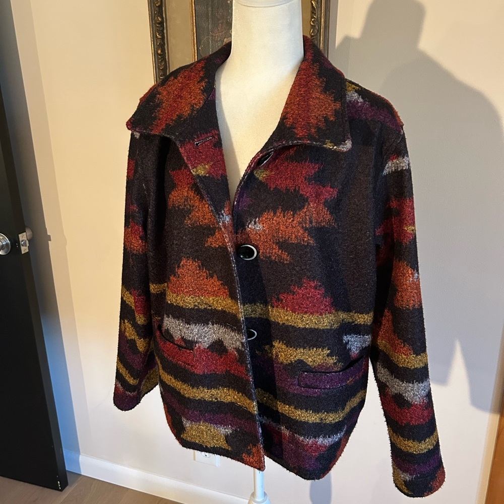 Colorful  western Patterned Jacket by Elliott Lauren in ladies Large